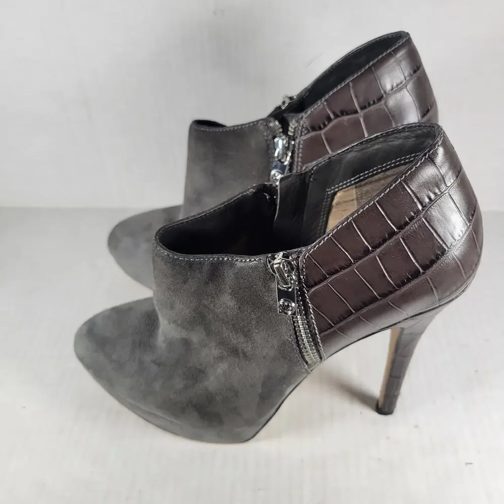 MICHAEL KORS Women Leather York Snake print Gray Zipped 5